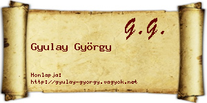 Gyulay György névjegykártya