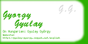 gyorgy gyulay business card