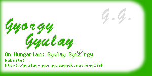 gyorgy gyulay business card